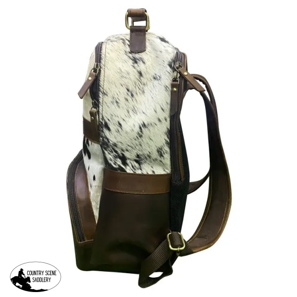16.5" Klassy Cowgirl Hair on Cowhide Leather Backpack.
