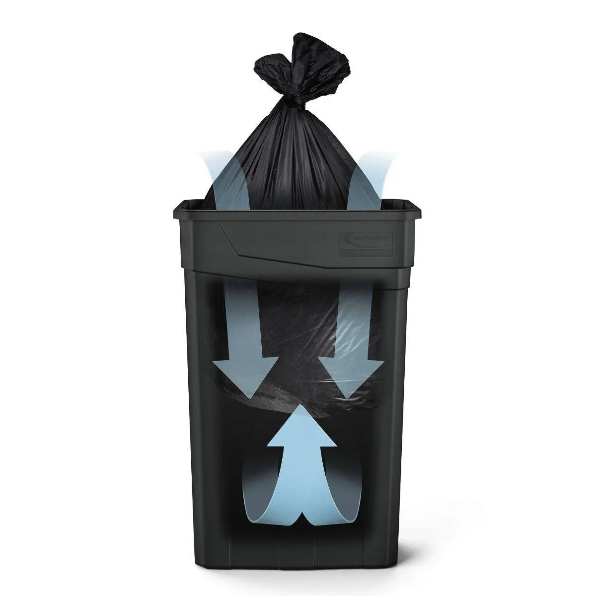 23 Gallon Resin Slim Trash Can - Gray