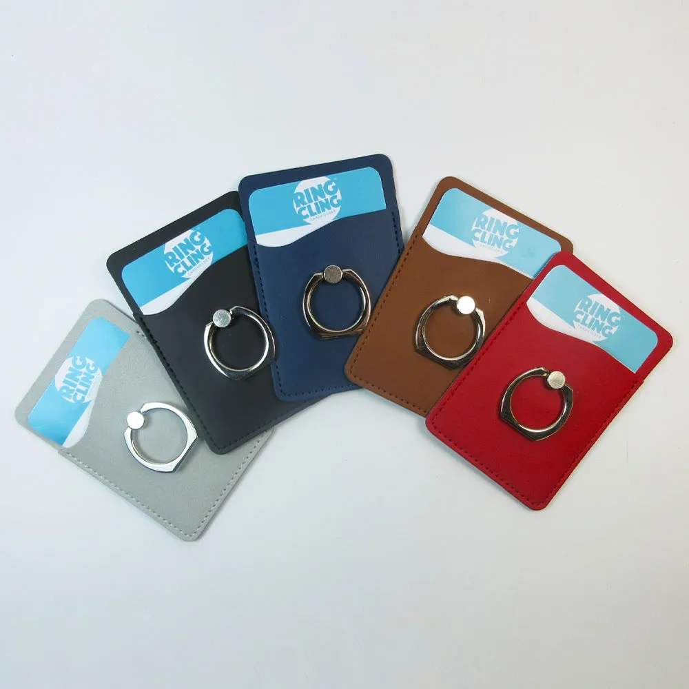 2X Universal Credit Card ID Holders Adhesive Wallet Phone Finger Ring Stand Slim
