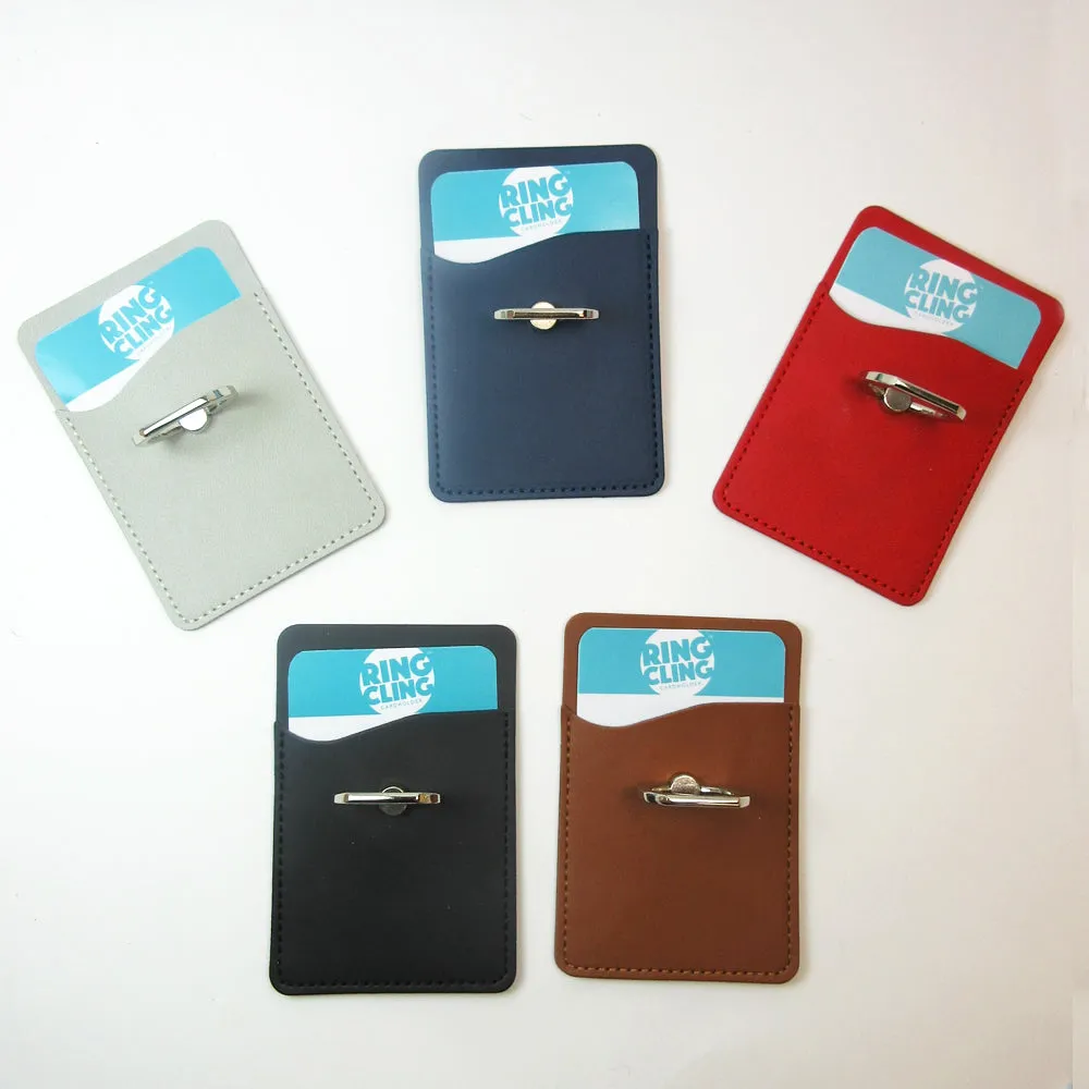 2X Universal Credit Card ID Holders Adhesive Wallet Phone Finger Ring Stand Slim