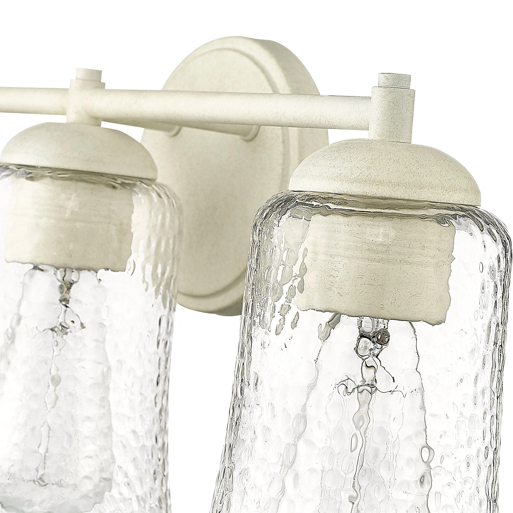3 Lamps Abilene Vanity Light - Cottage White - Clear Chiseled Glass - 21.75in. Wide