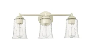 3 Lamps Abilene Vanity Light - Cottage White - Clear Chiseled Glass - 21.75in. Wide