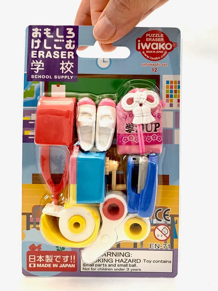 383421 IWAKO SCHOOL ERASER CARD-SINGLE