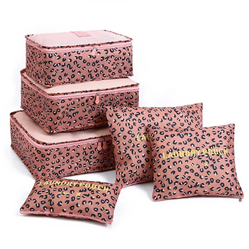 6pcs Travel Storage Bag Set Portable Foldable Luggage Organizer For Shoes Packing Clothes Tidy Organizer Wardrobe Suitcase Pouch