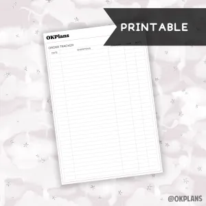 A5 Order Tracker Sticker // Printable // C-330 // Functional