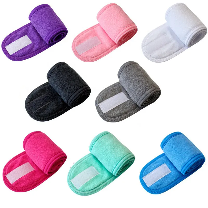 Adjustable wide headband for yoga spa makeup and showers