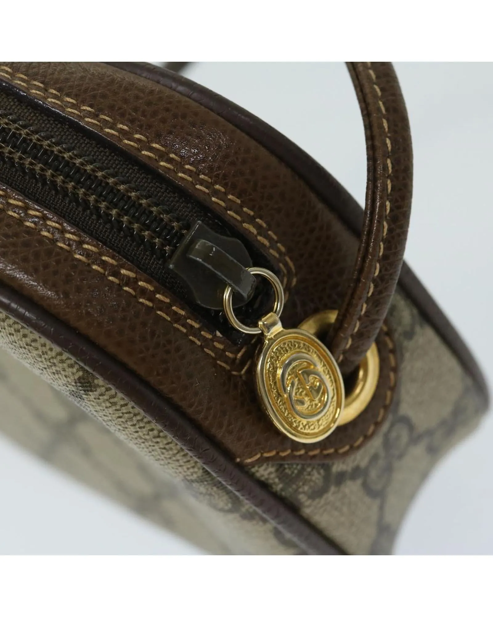 Beige GG Supreme Shoulder Bag with Web Details