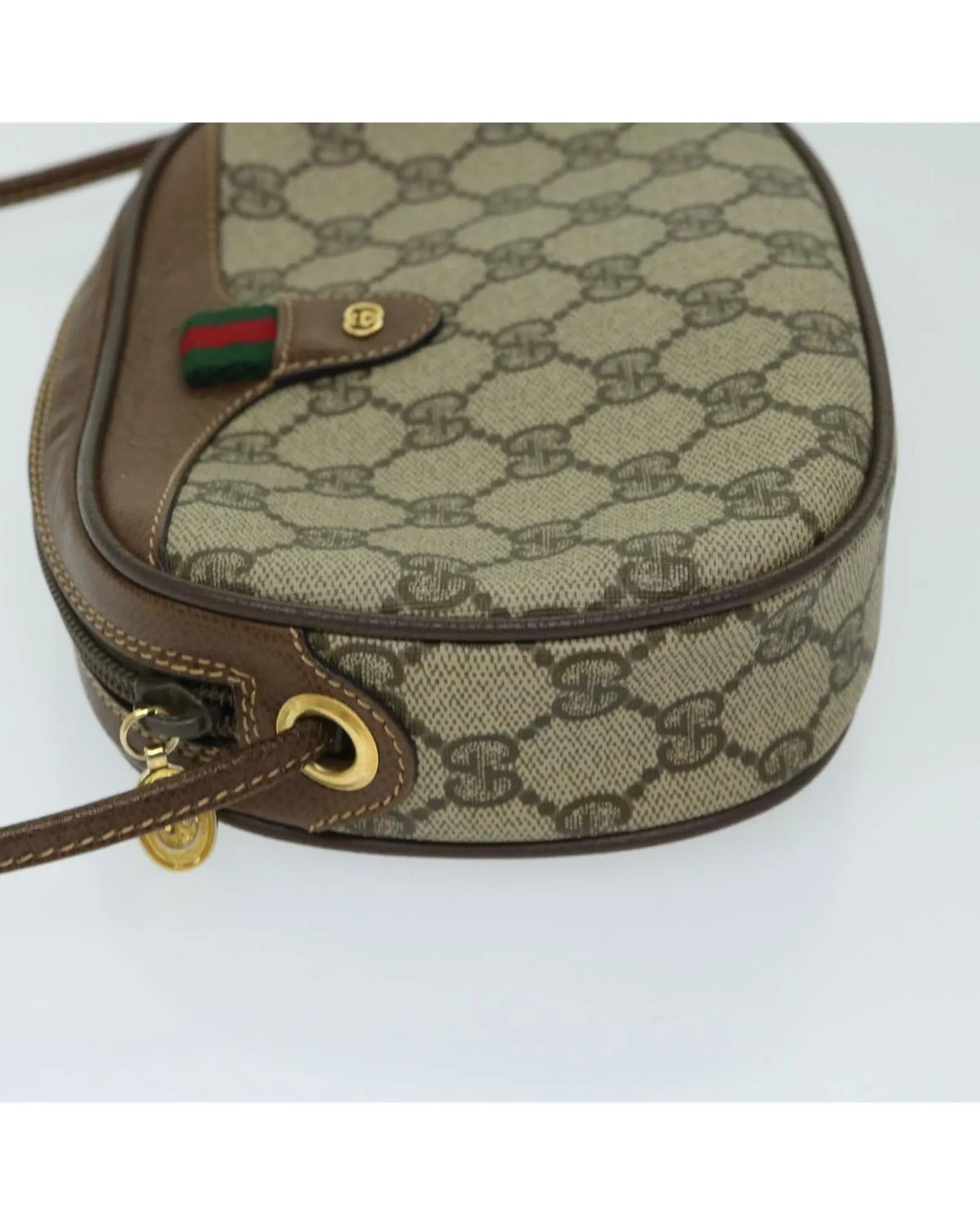 Beige GG Supreme Shoulder Bag with Web Details