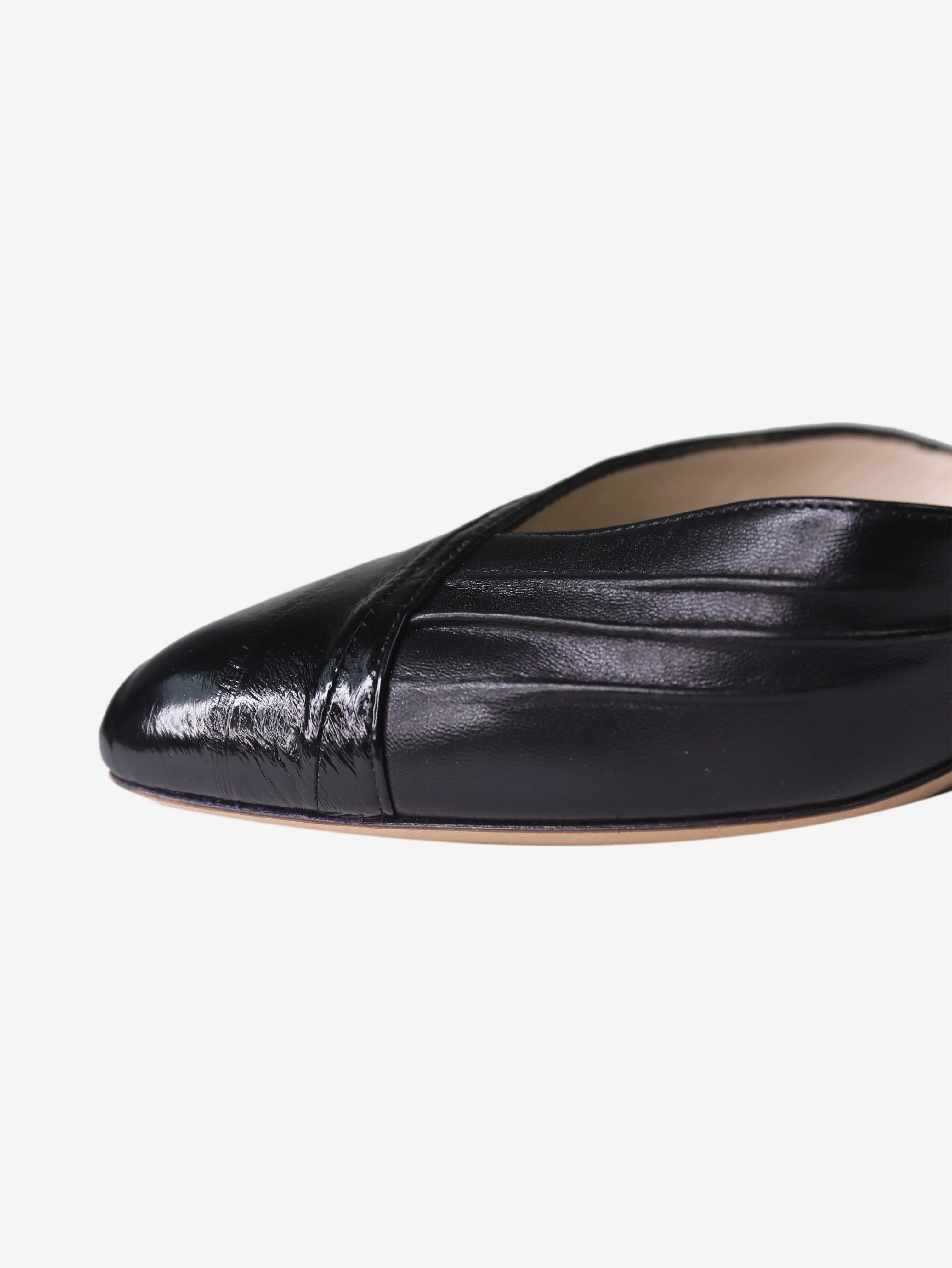 Black adjustable-strap leather heels - size EU 39