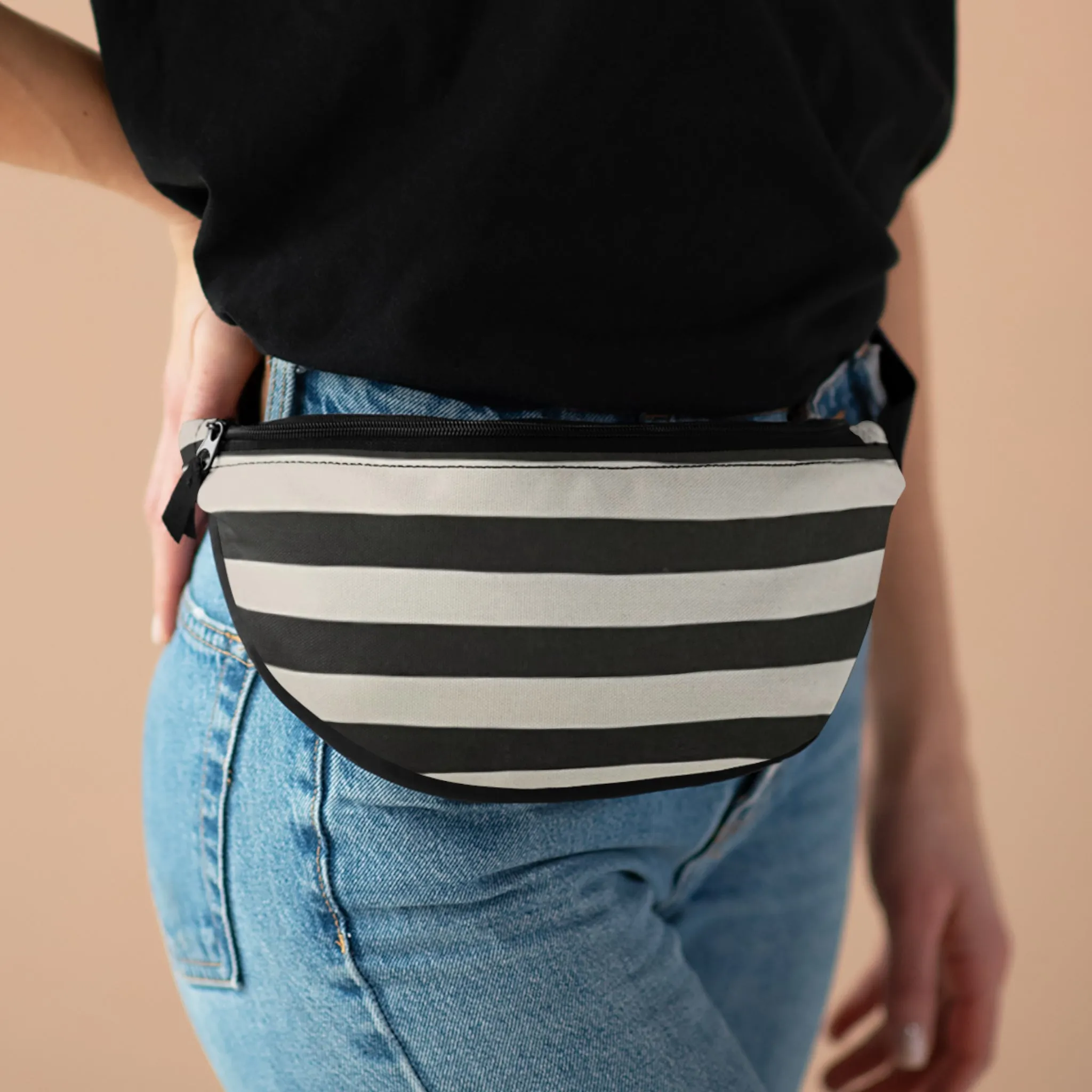 Black & White Striped crossbody bag