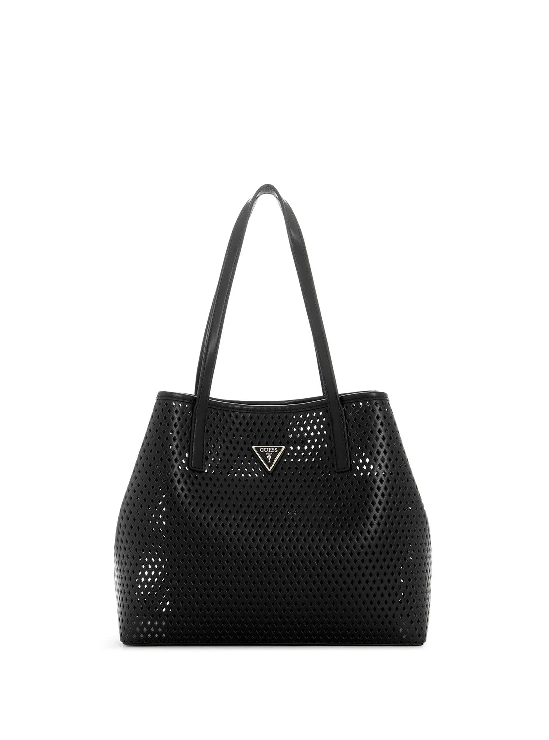 Black Woven Vikky Tote Bag