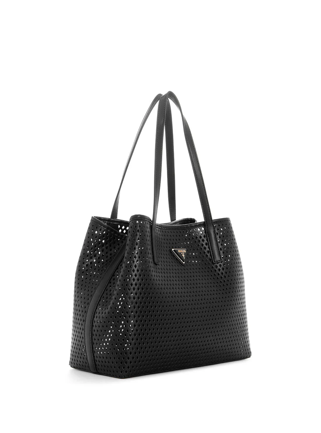 Black Woven Vikky Tote Bag