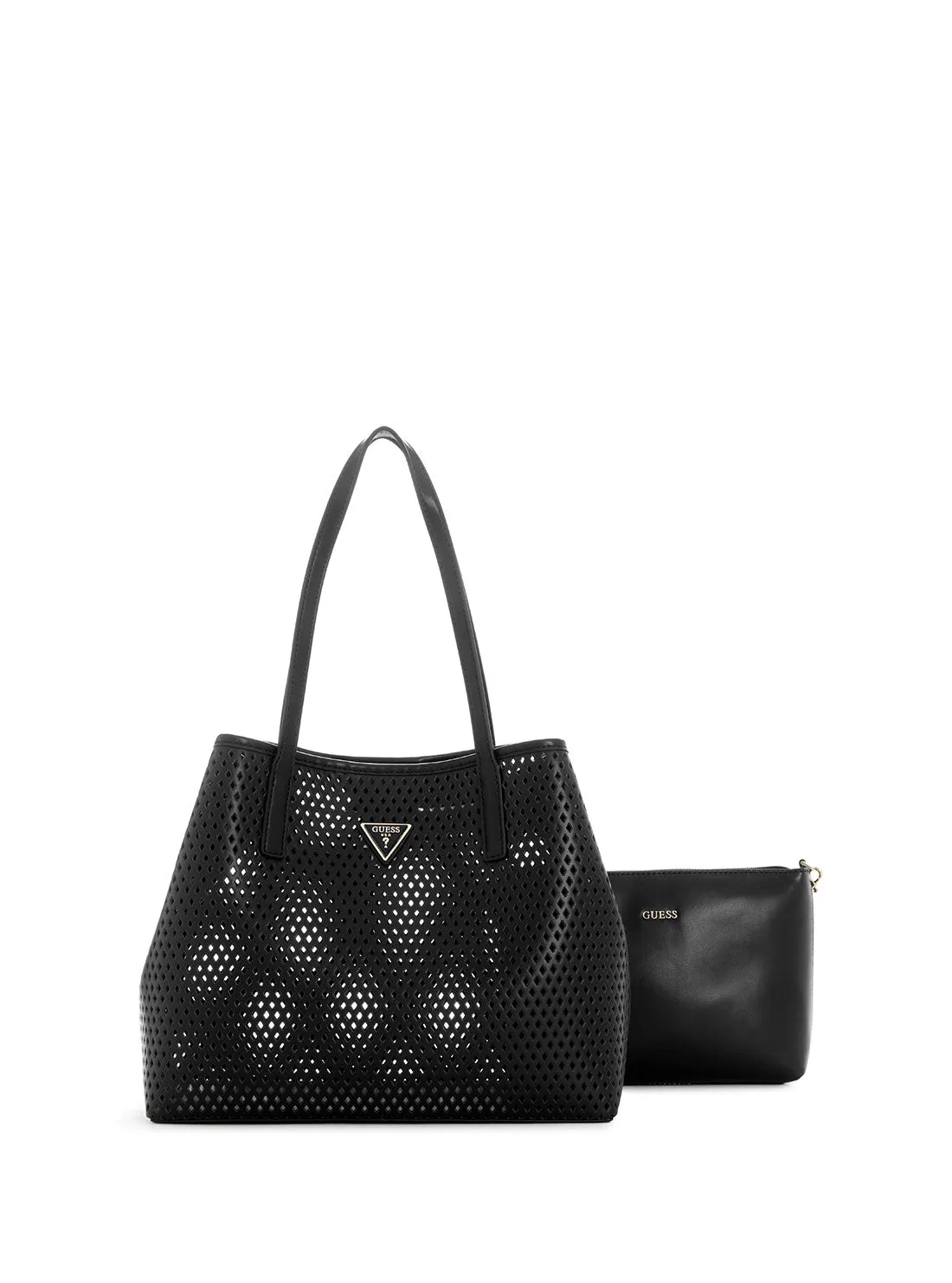 Black Woven Vikky Tote Bag