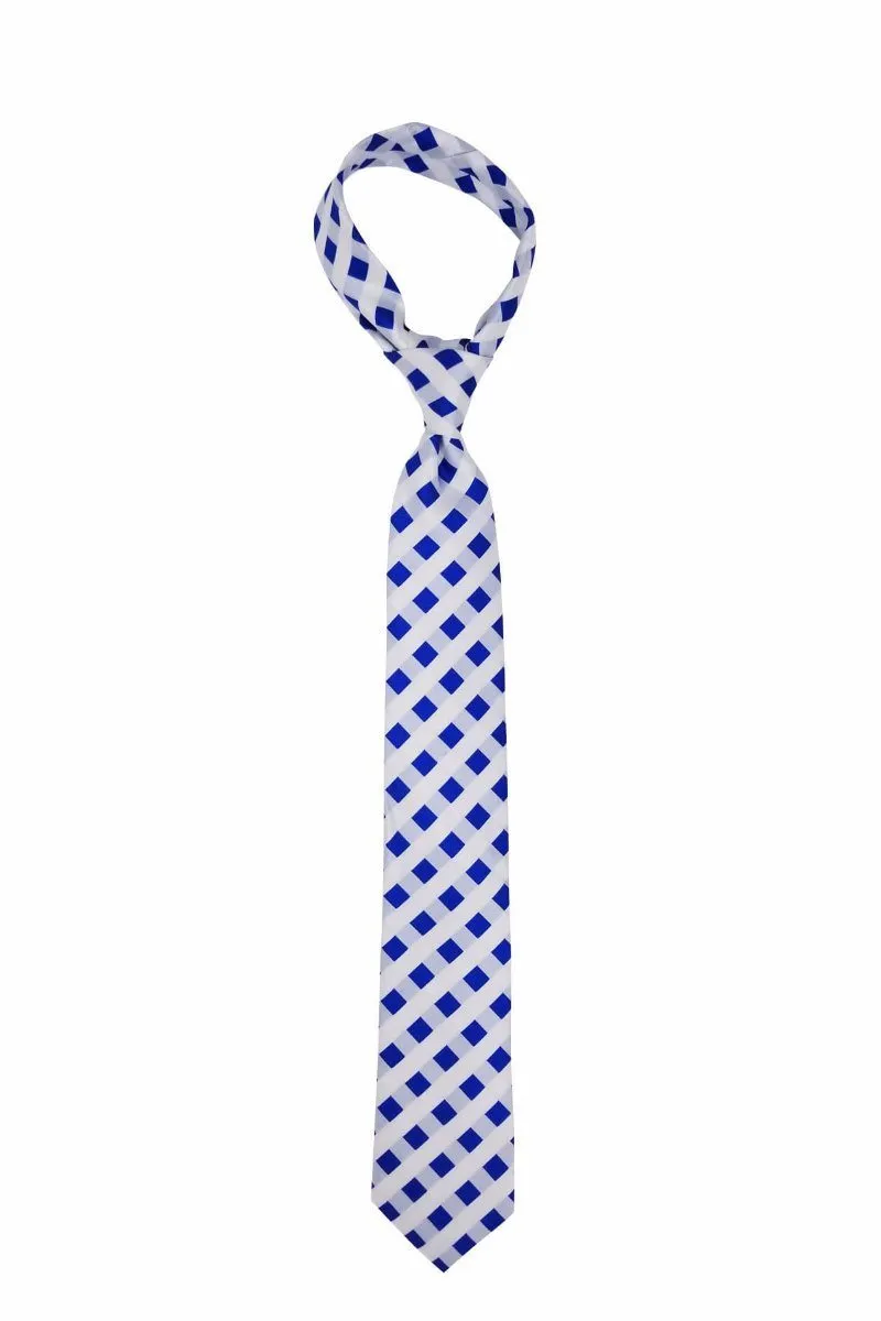 Blue and White Picnic Patterned Tie