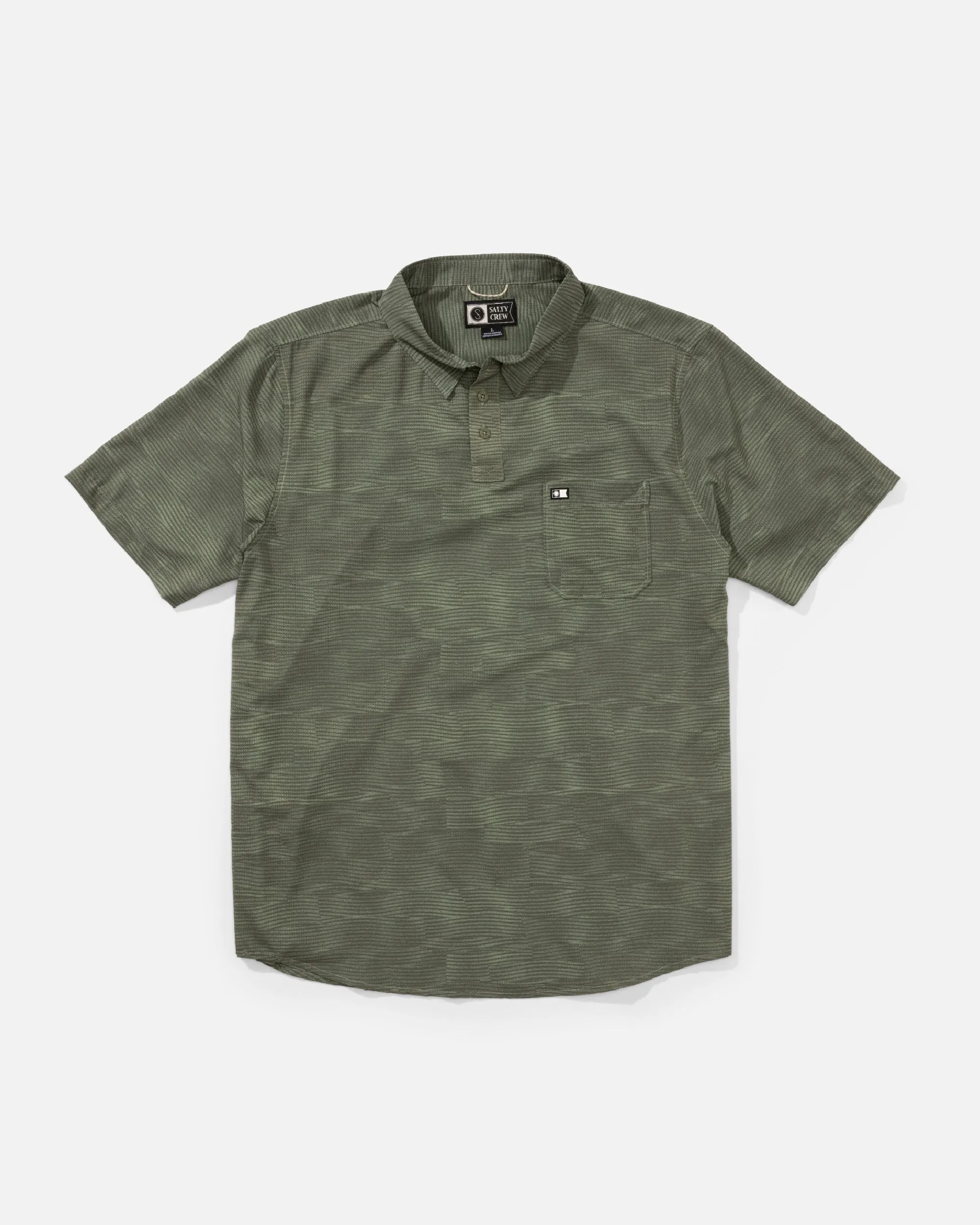 Breezer Perforated Polo - Oil Green