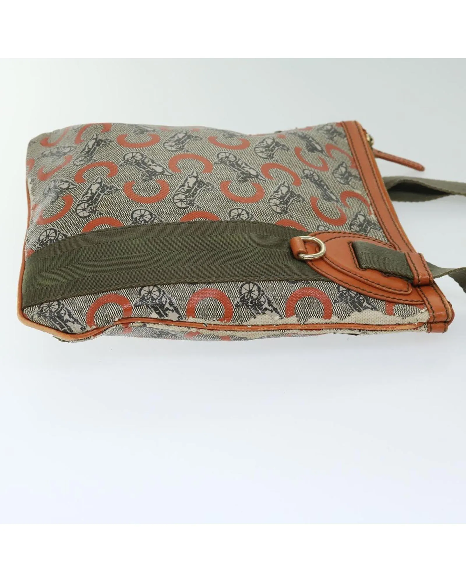 Canvas Shoulder Bag with Adjustable Strap and Multiple Compartments - Beige