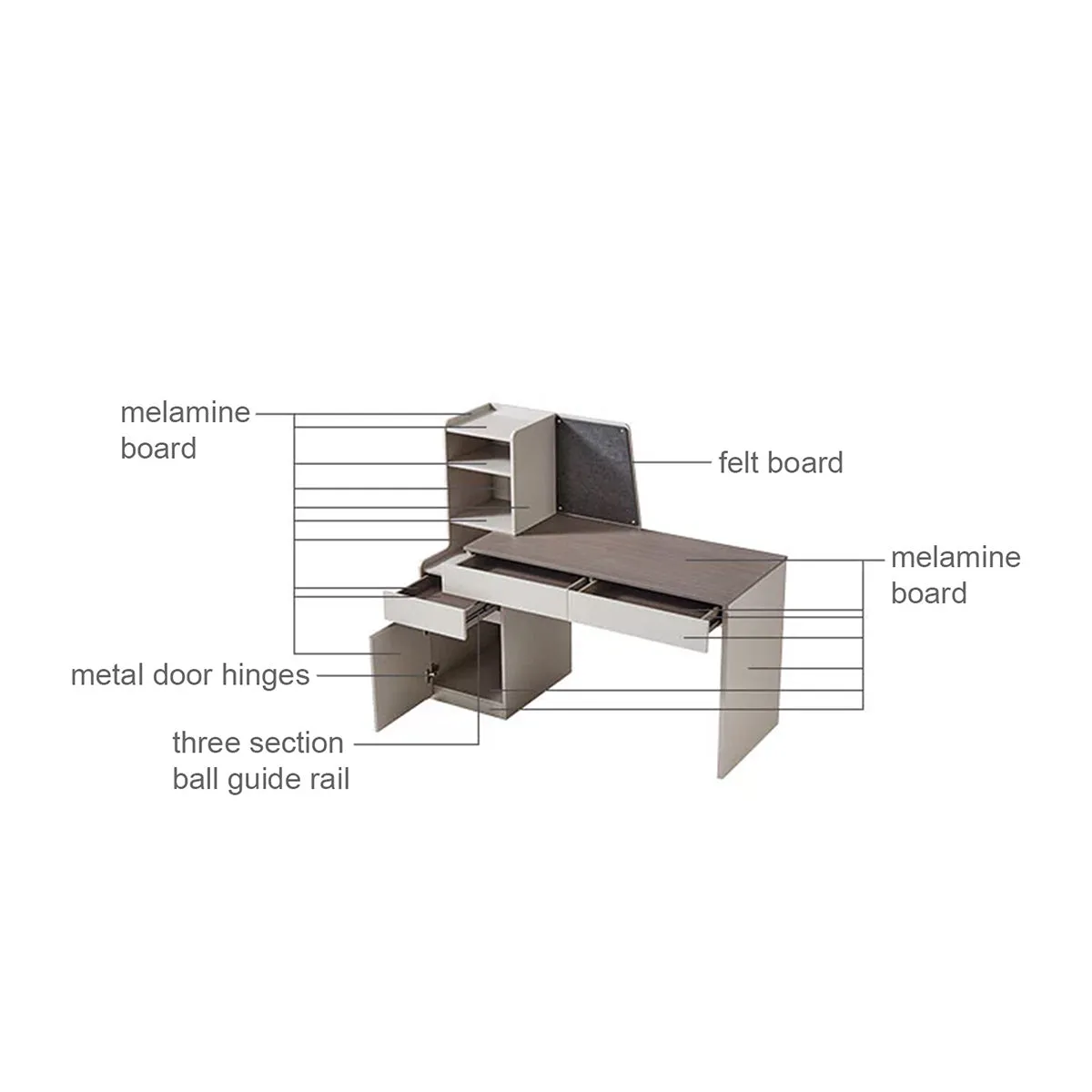 Cappuccino Taupe Study Desk