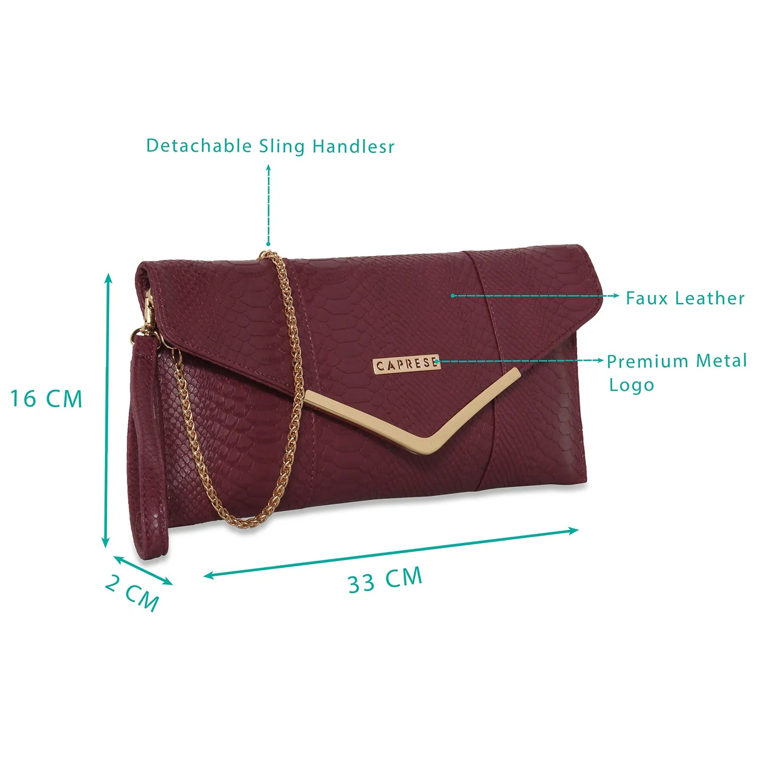 Caprese Dana Clutch Medium Crimson Red