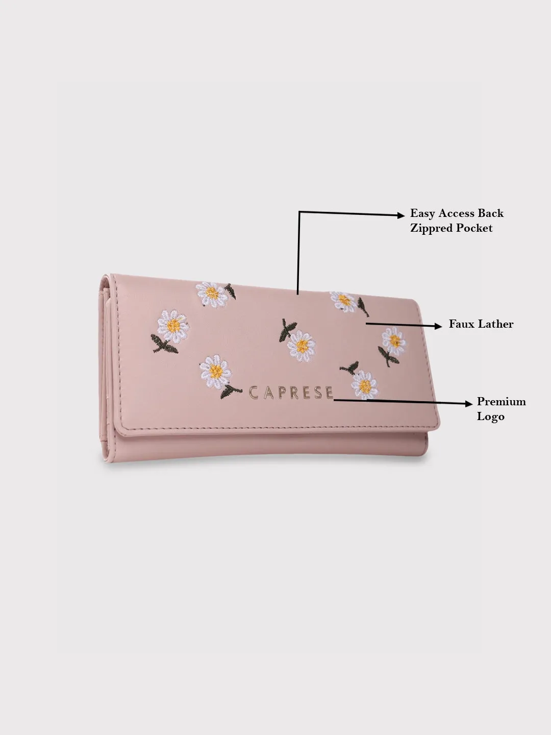 Caprese Kyle Falpover Wallet Medium Soft Pink