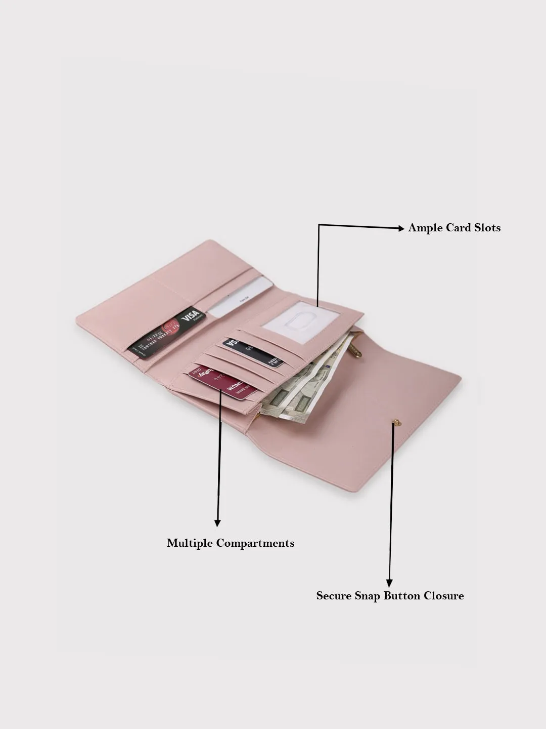 Caprese Kyle Falpover Wallet Medium Soft Pink