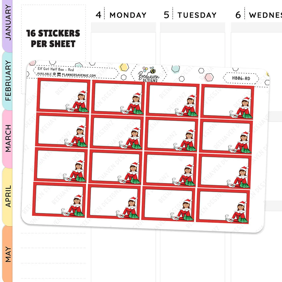 Christmas Elf Half Box Stickers