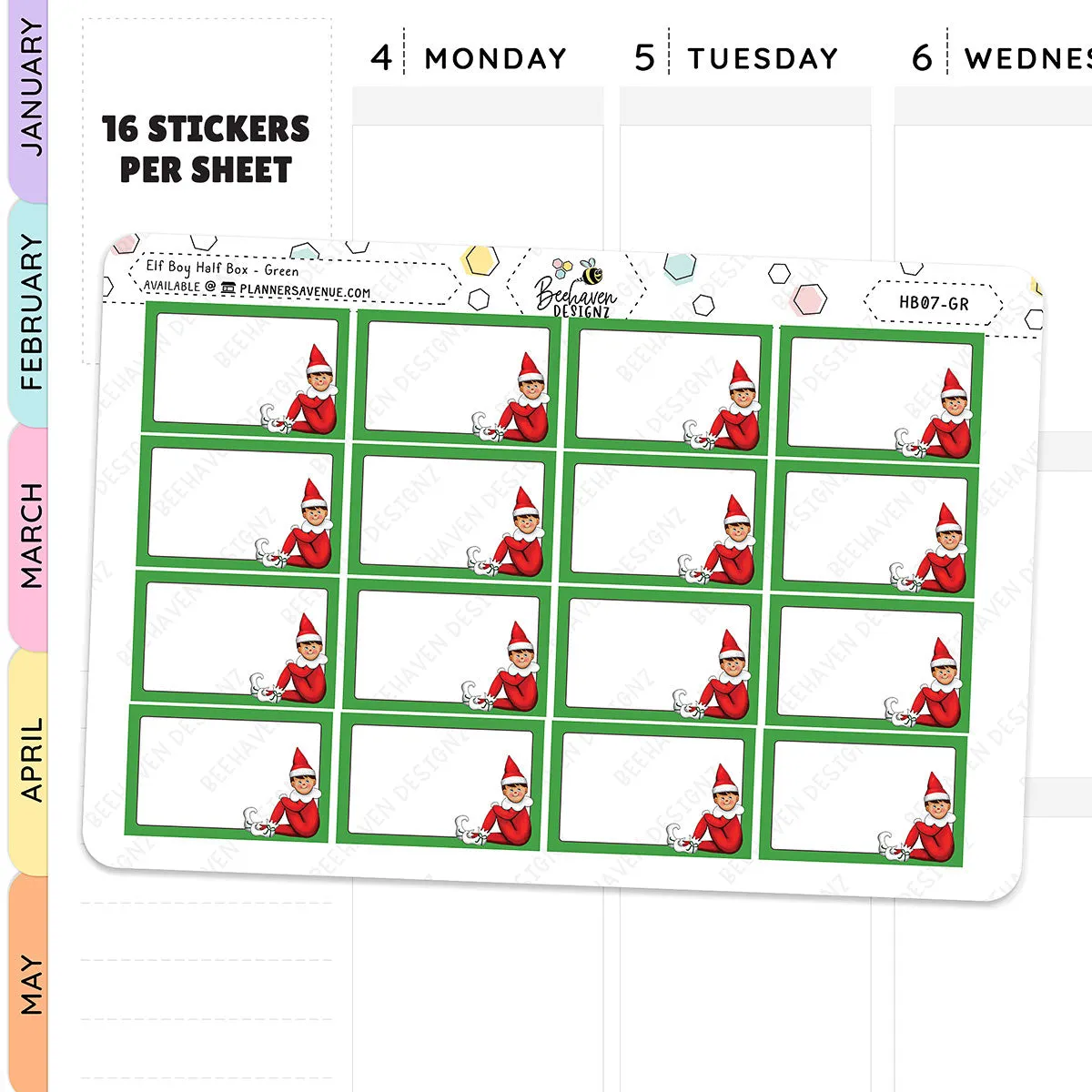 Christmas Elf Half Box Stickers