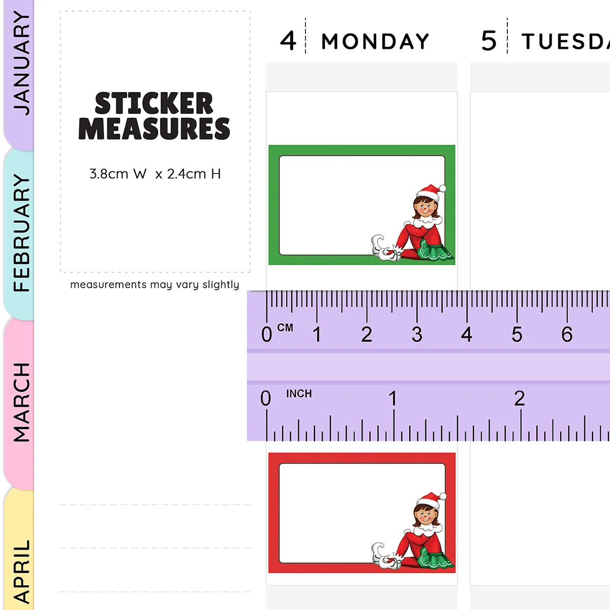 Christmas Elf Half Box Stickers