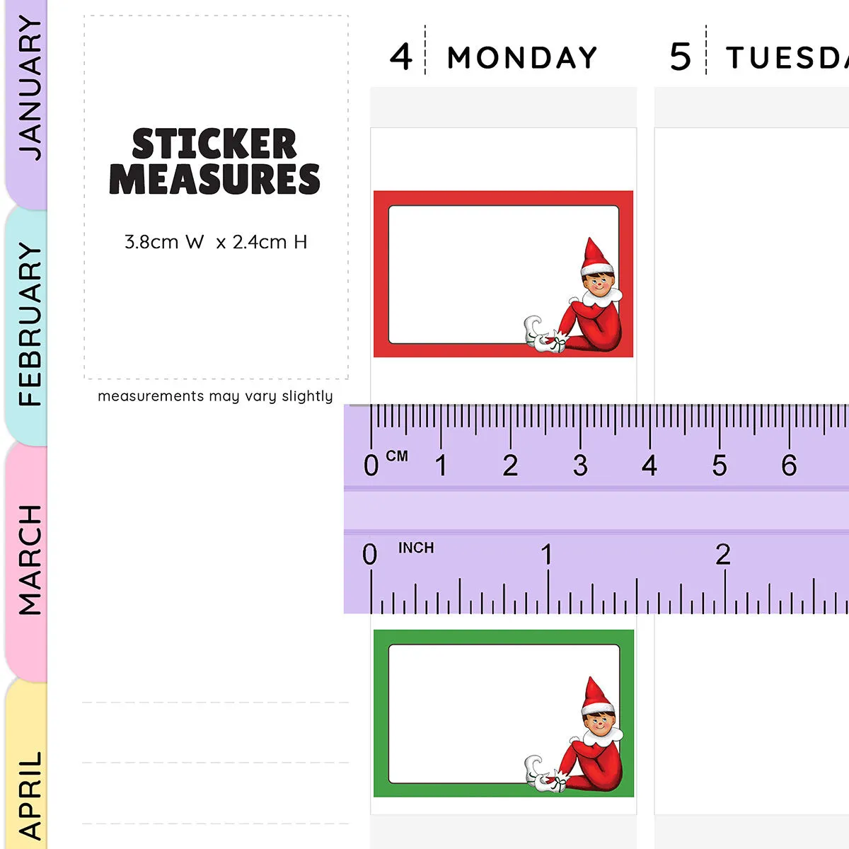 Christmas Elf Half Box Stickers