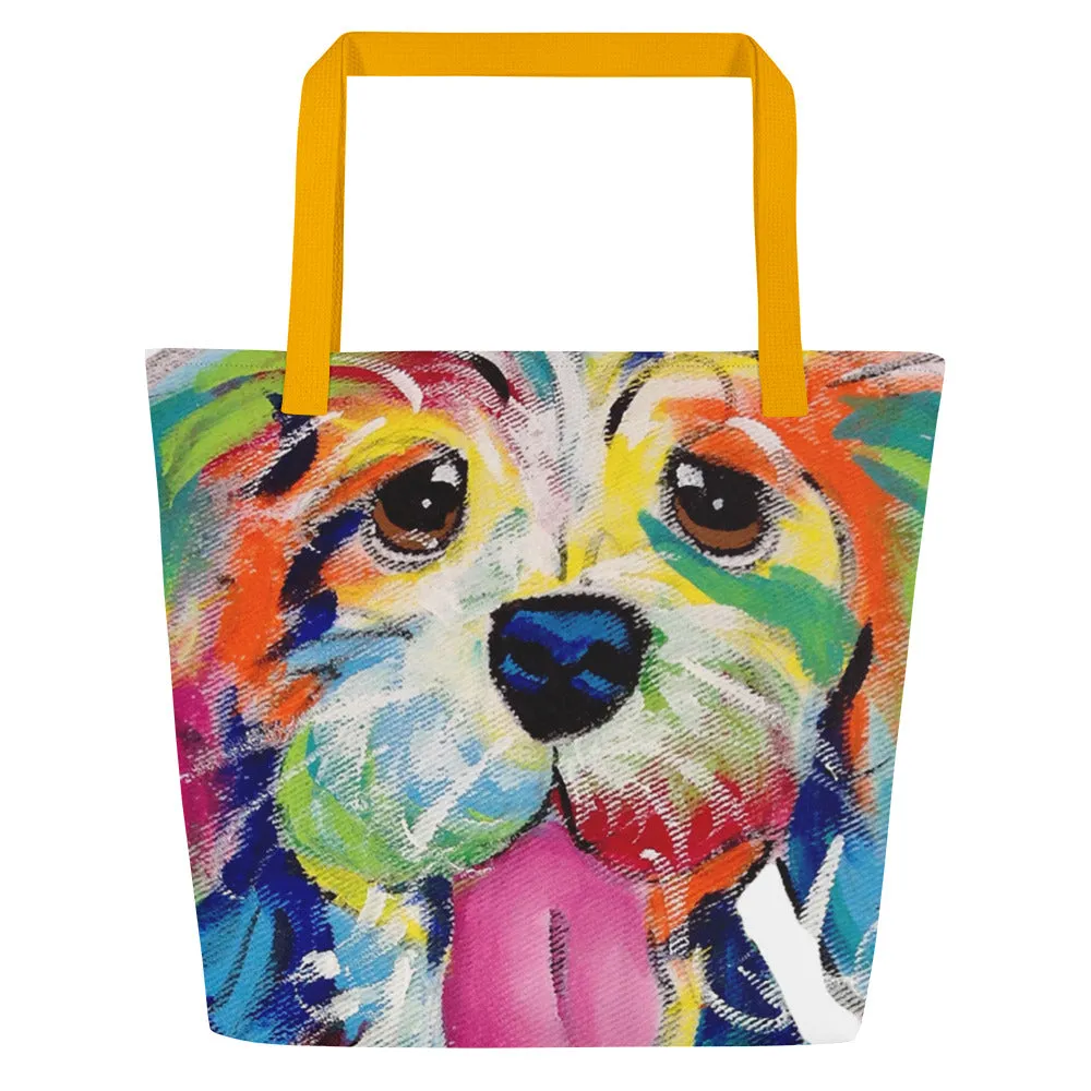 Colorful Dog Face Tote