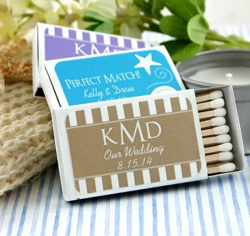 Custom Silhouette White Matchbox Favors