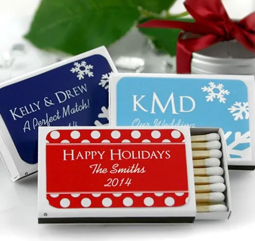 Custom Silhouette White Matchbox Favors