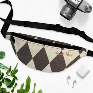 Customizable Diamond Print Belt Bag