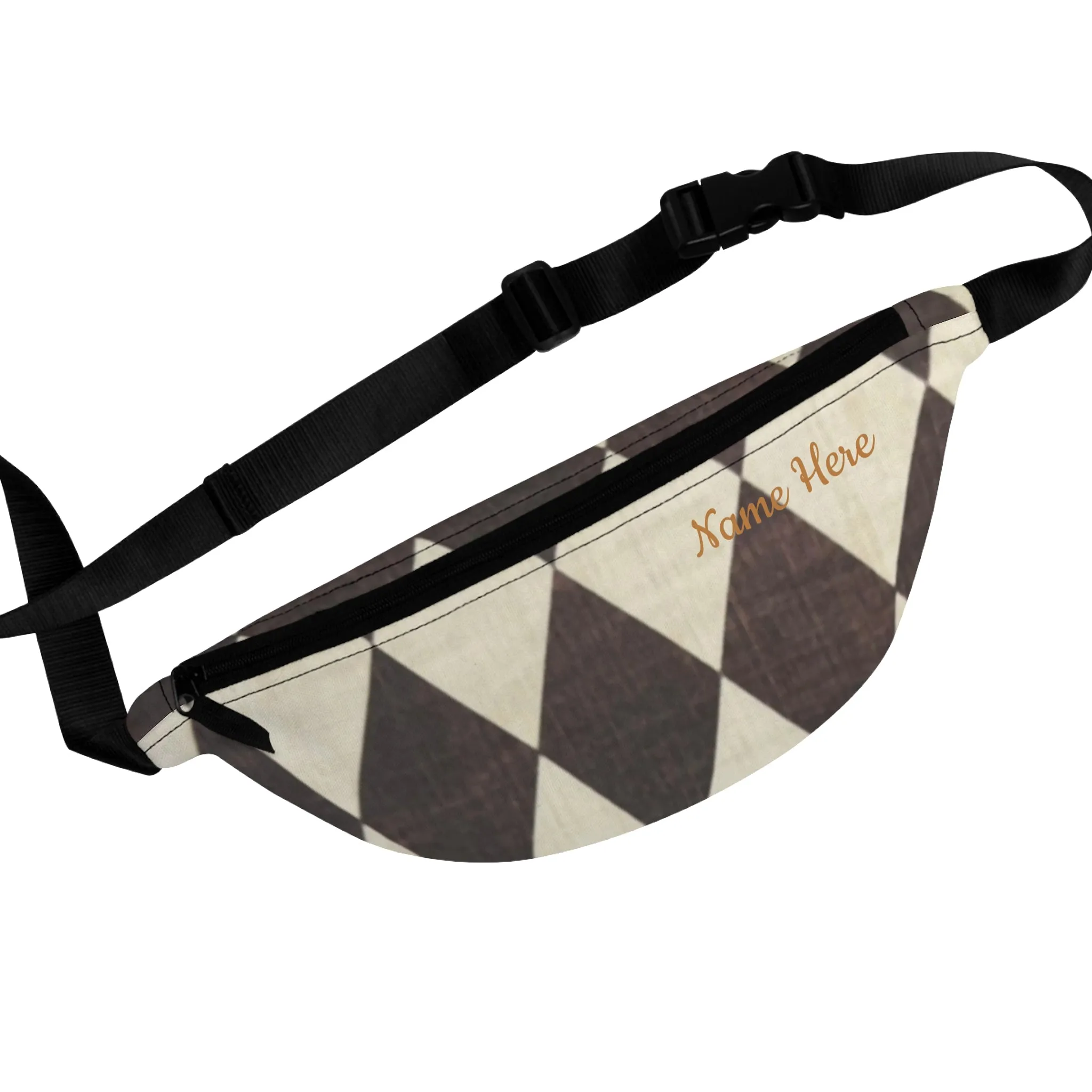 Customizable Diamond Print Belt Bag