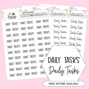 Daily Tasks Script Planner Stickers