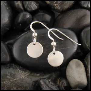 Dainty Brushed Finish Circle Earrings