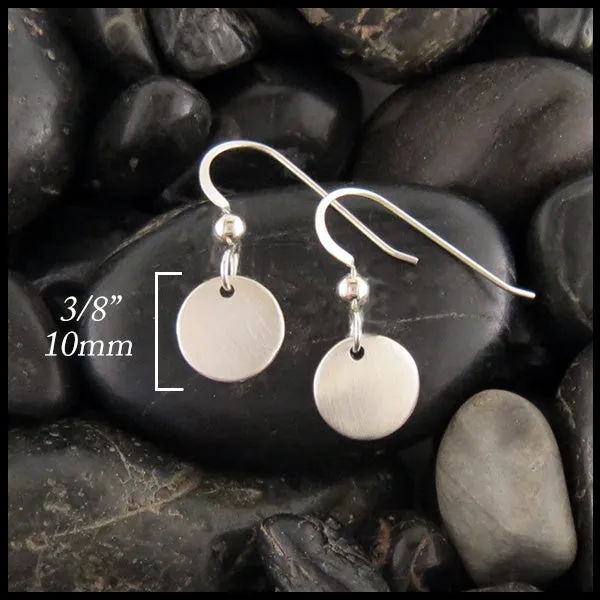 Dainty Brushed Finish Circle Earrings