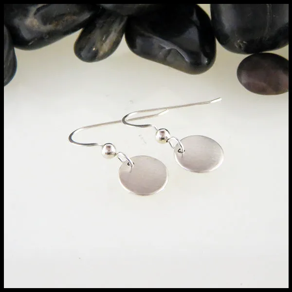 Dainty Brushed Finish Circle Earrings