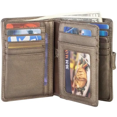 Derek Alexander Leather Ladies' Wallet with Wing & Tab Closure