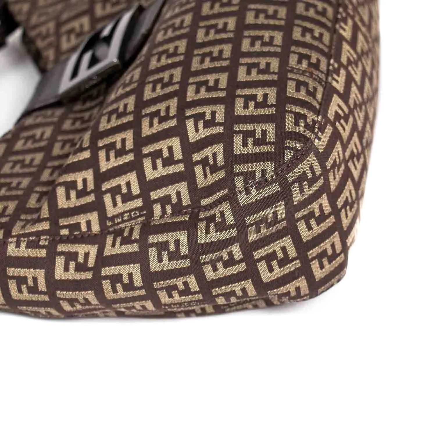 Fendi Leather Trimmed Zucca Baguette