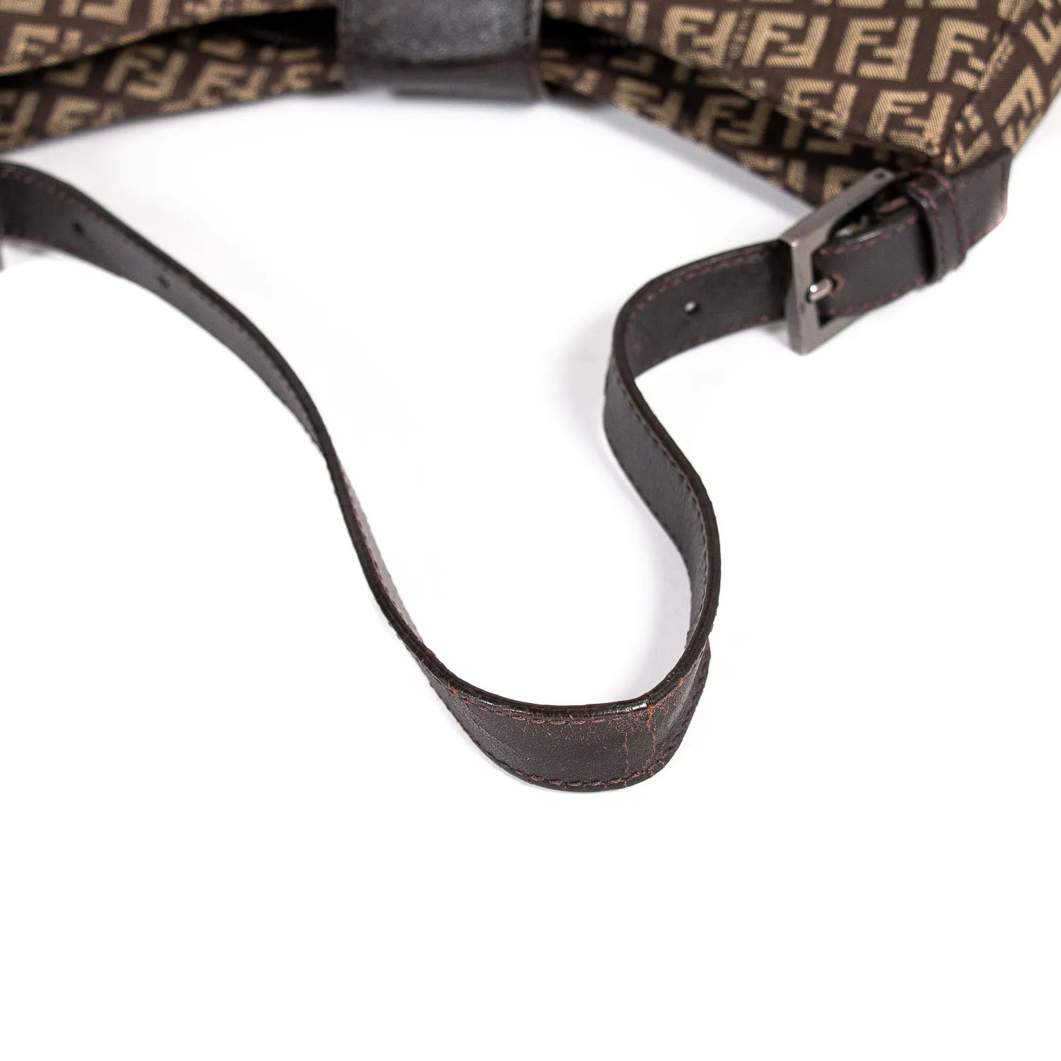 Fendi Leather Trimmed Zucca Baguette