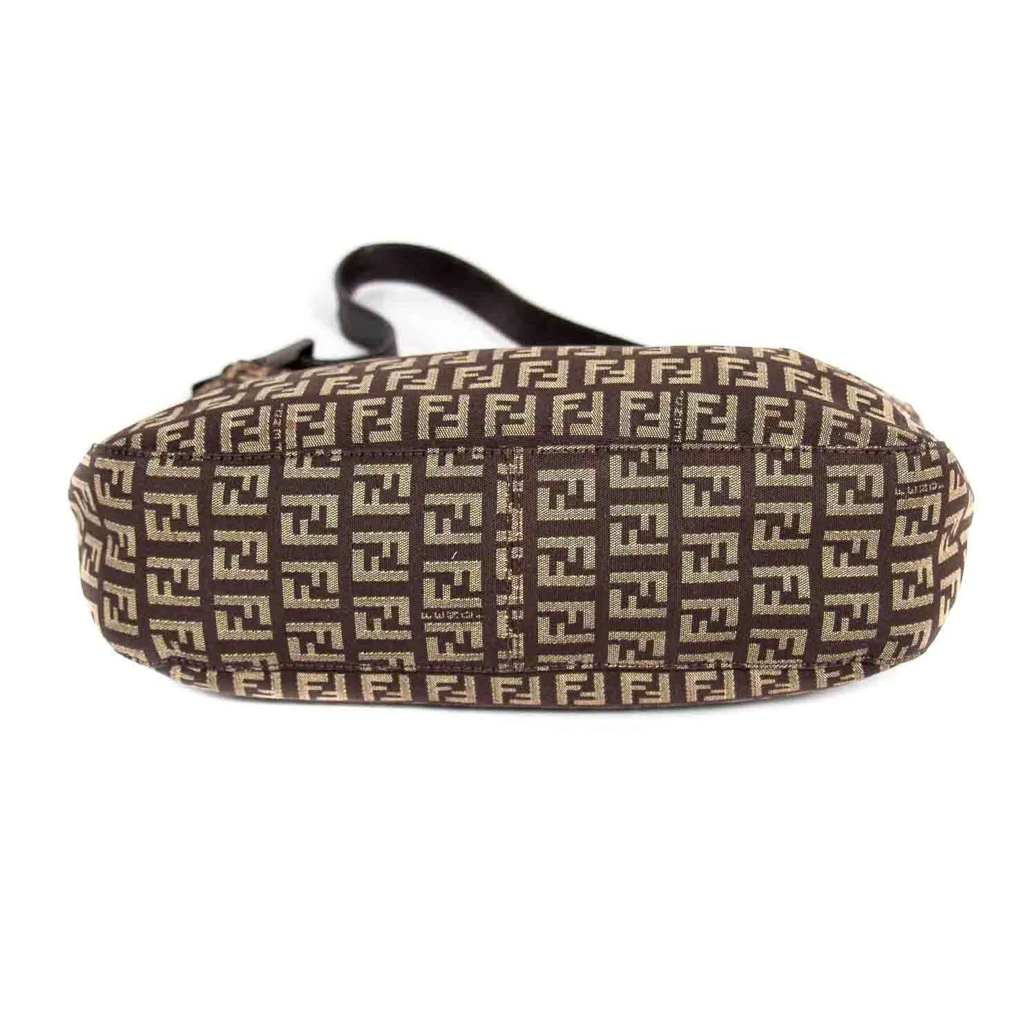 Fendi Leather Trimmed Zucca Baguette