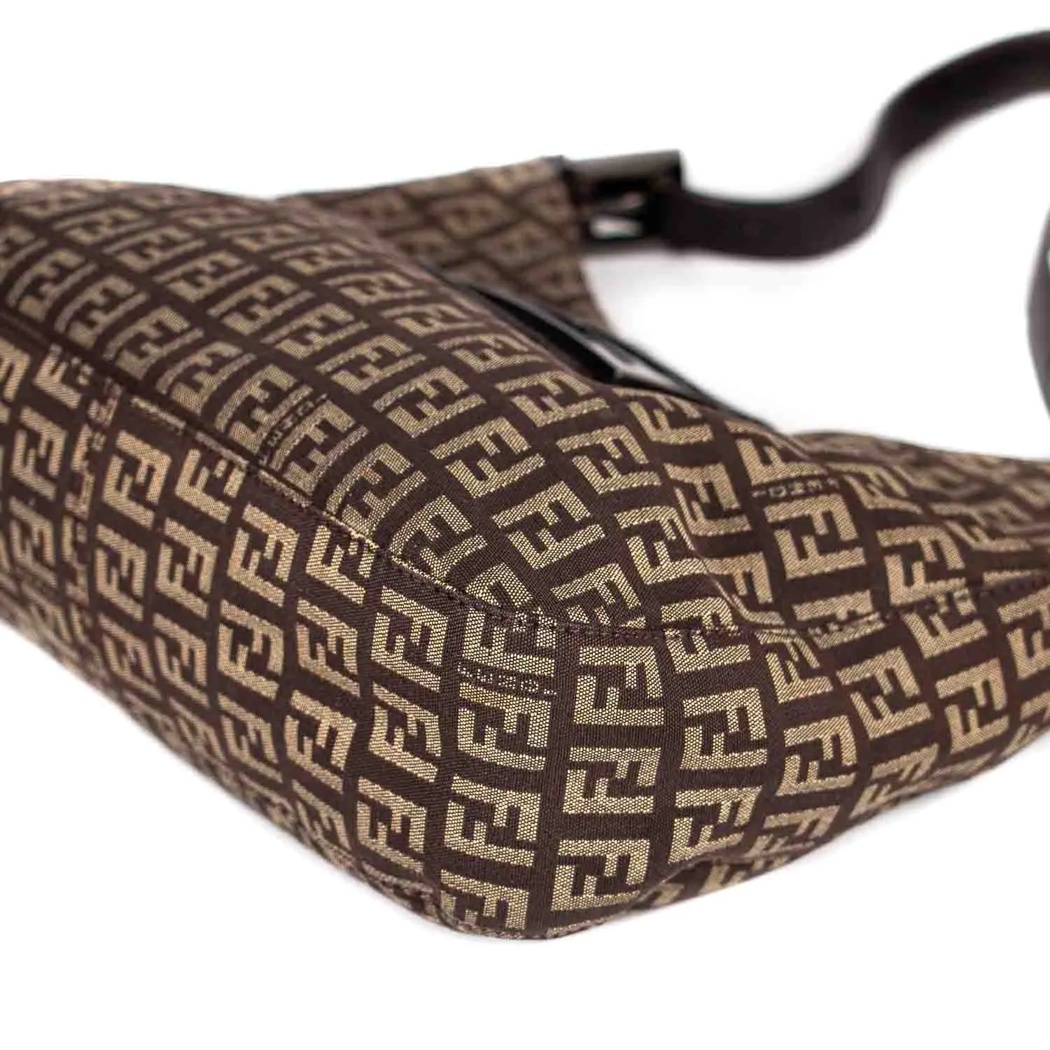 Fendi Leather Trimmed Zucca Baguette