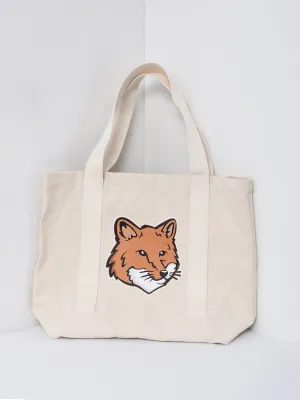FOX HEAD TOTE BAG_ECRU