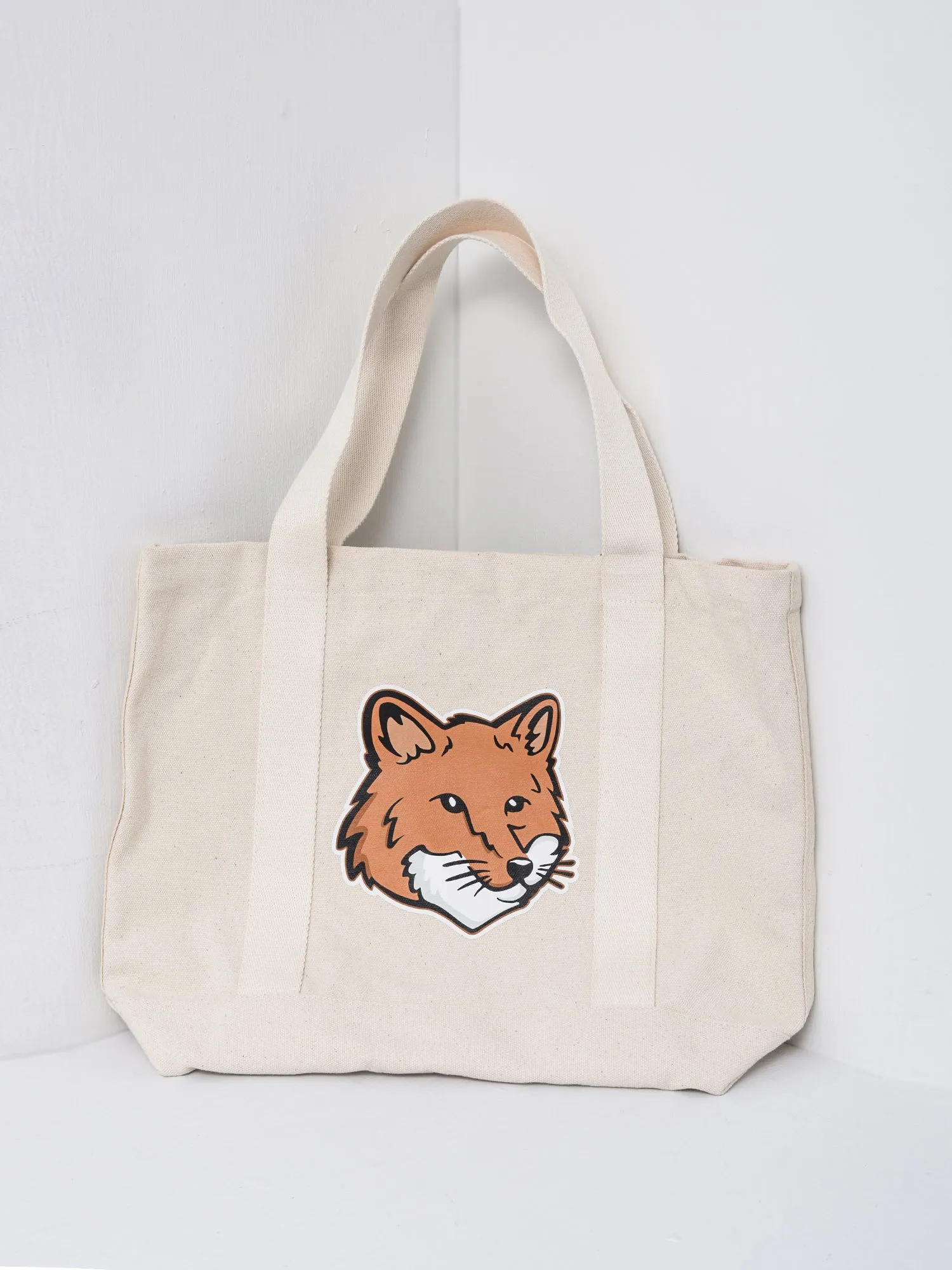 FOX HEAD TOTE BAG_ECRU