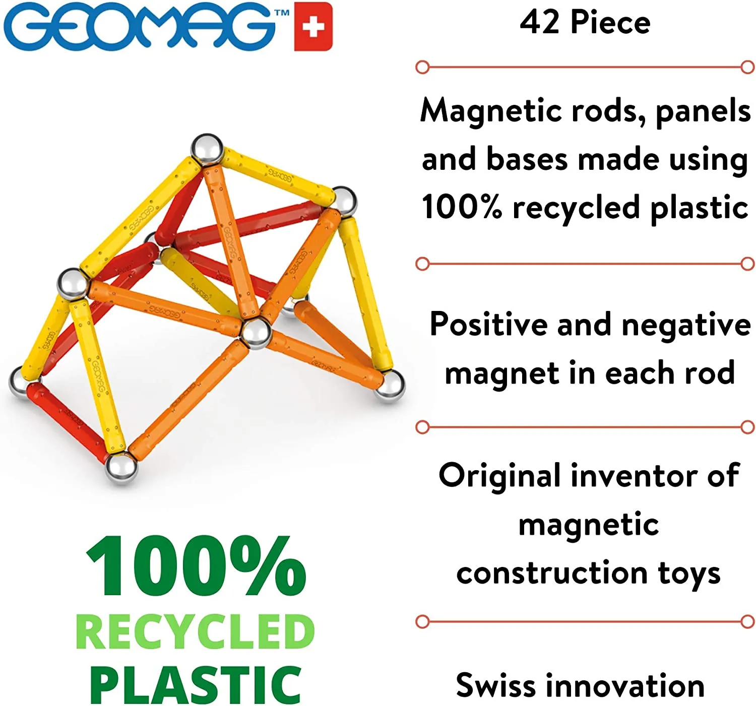Geomag 383 Supercolor Recycled 42 pcs