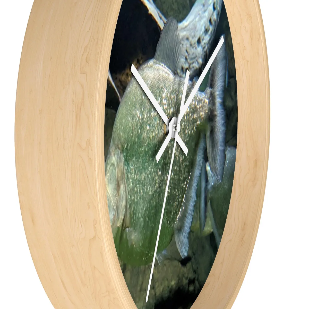 Glitter Green Fish Wall clock