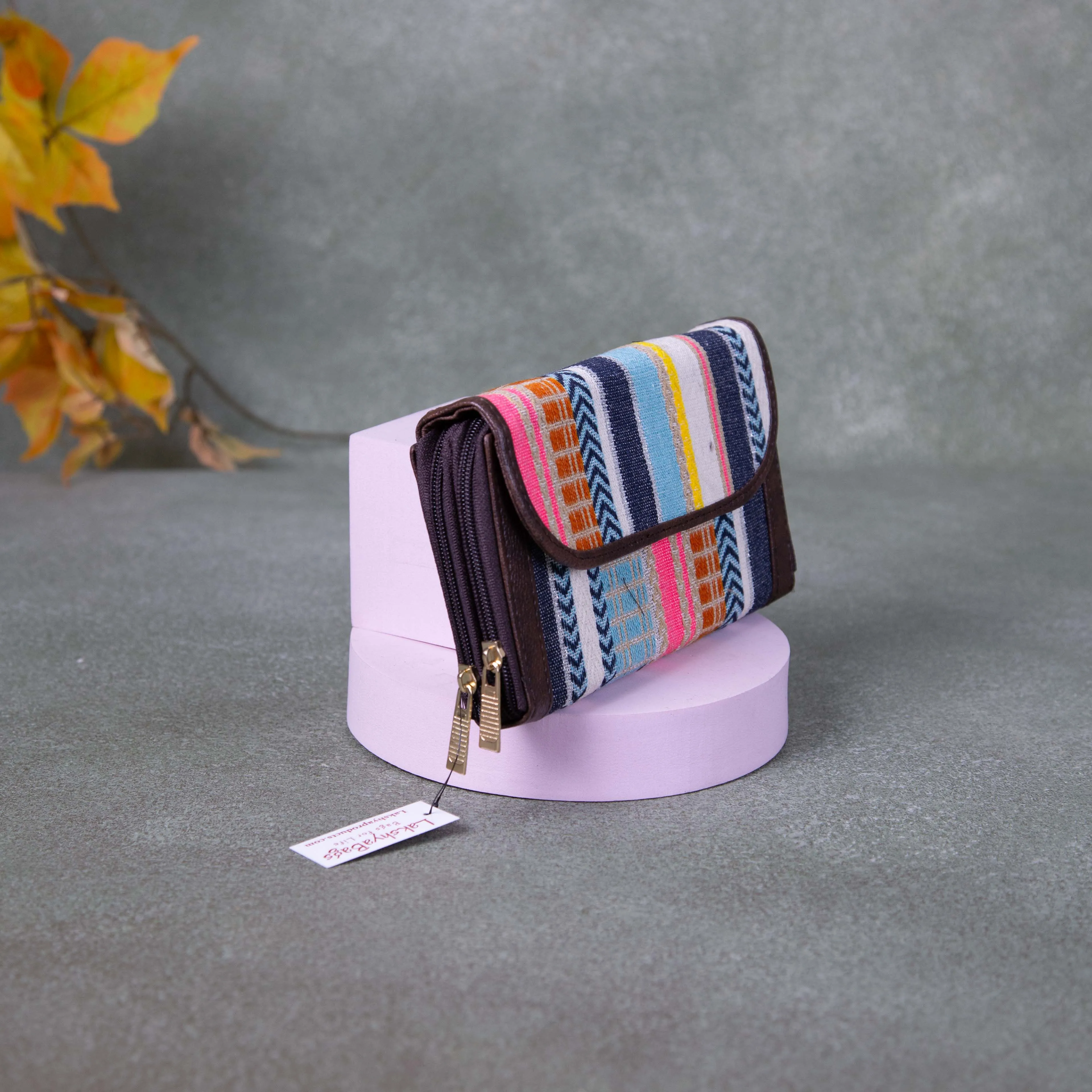 Handmade Wallets - Dual Zip Multi-Colour