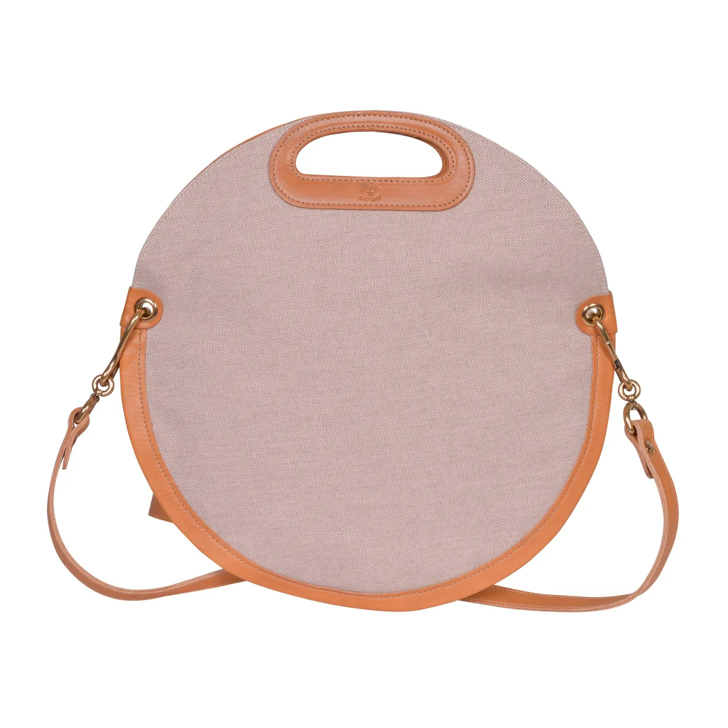 IL BISONTE  CASUAL WOMEN'S CIRCULAR HANDBAG IN NATURAL TECHNICAL FABRIC