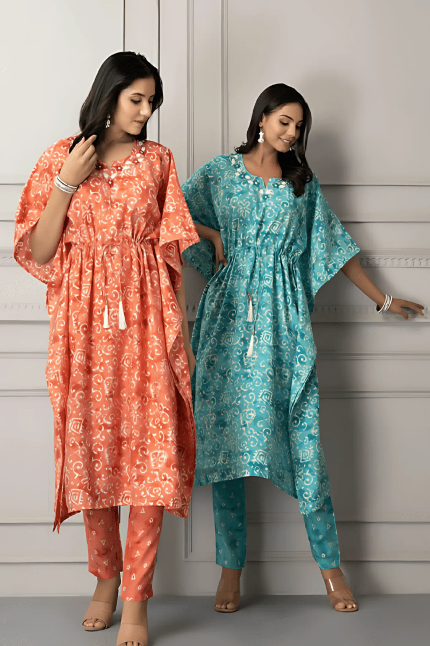 Kaftan in Modal Chanderi Fabric-Effortless Elegance