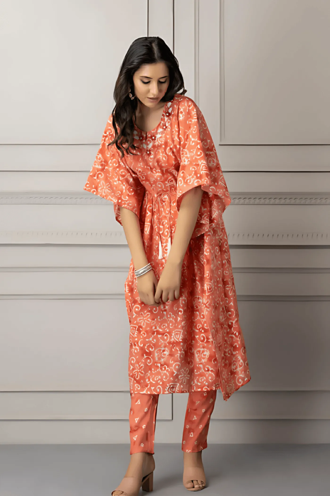Kaftan in Modal Chanderi Fabric-Effortless Elegance